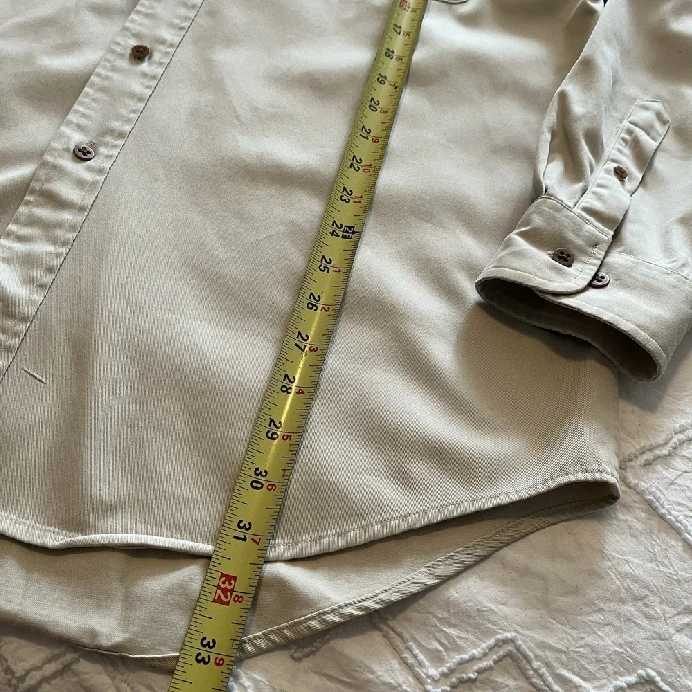 Vintage Gap Light Khaki Button Up Shirt Men's‎ L Utility Pockets Casual Workwear